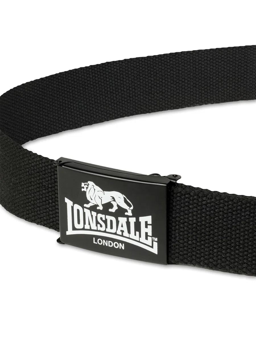 Lonsdale Gürtel Starbotton Cinturón, Negro, 130 cm Unisex Adulto