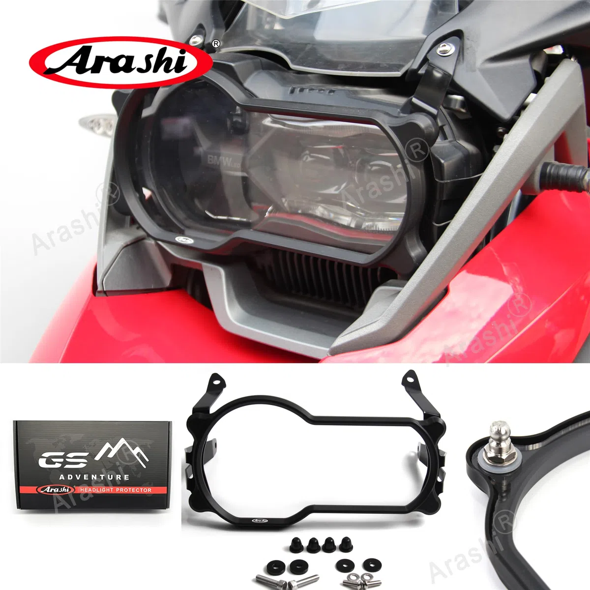 Arashi Cubierta protectora de faros delanteros para BMW R1200GS Adventure 2013-2018 R1250GS 2019-2023 cubierta protectora de aluminio mecanizado CNC negro R 1200 1250 GS 1250GS 1200GS 1200GS