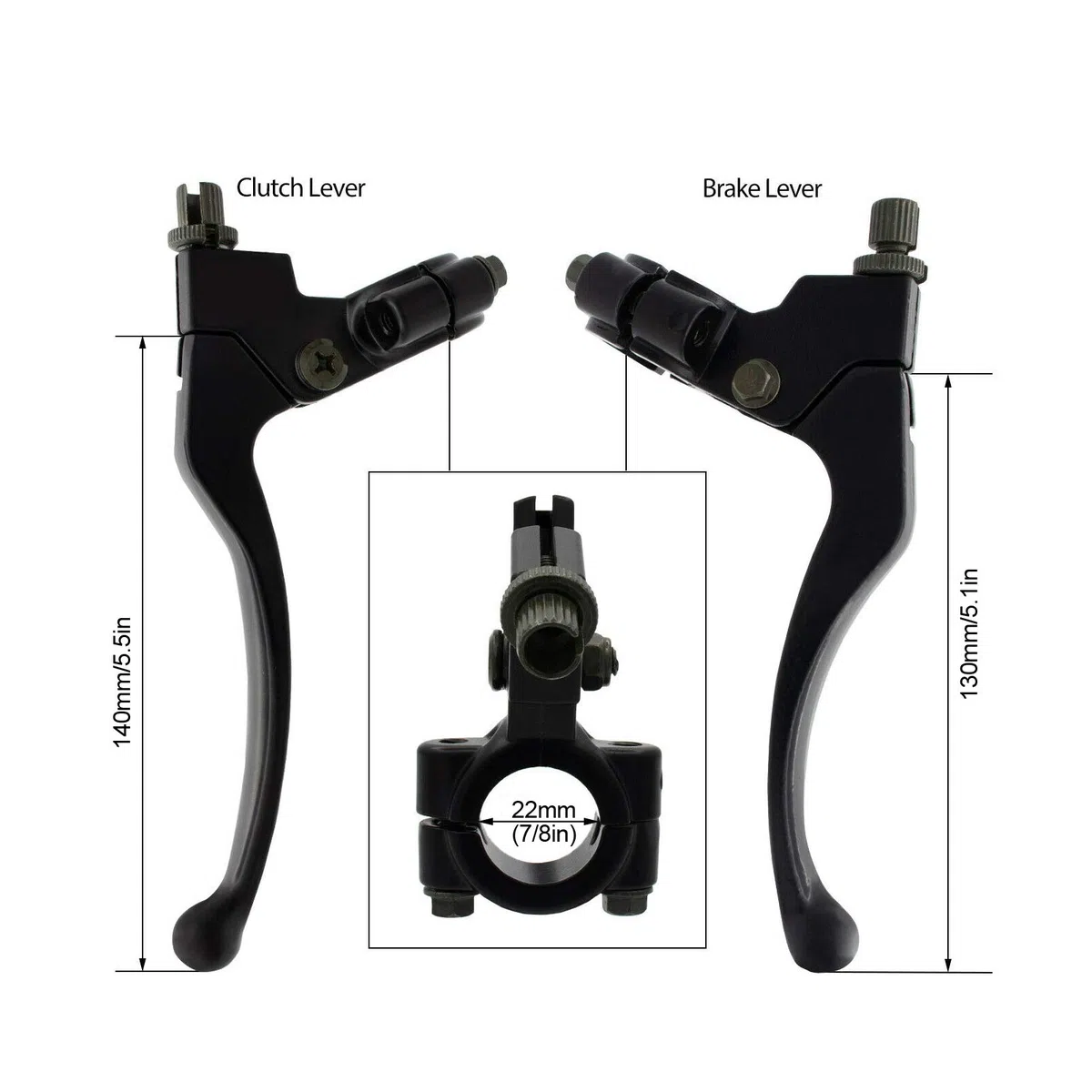 Palancas de Freno de Embrague Universales para Motocicleta, de Aleación de Acero para Manillar de Dirt Bike ATV de 22mm,Otros artículos para ciclismo