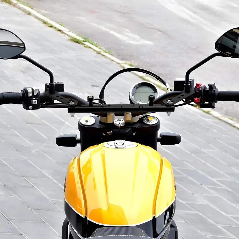 Barra de Equilibrio de Motocicleta para Asiento de Espejo de Motocicleta, Poste de extensión Multifuncional, Barra Transversal para Manillar de Motocicleta (Negro)
