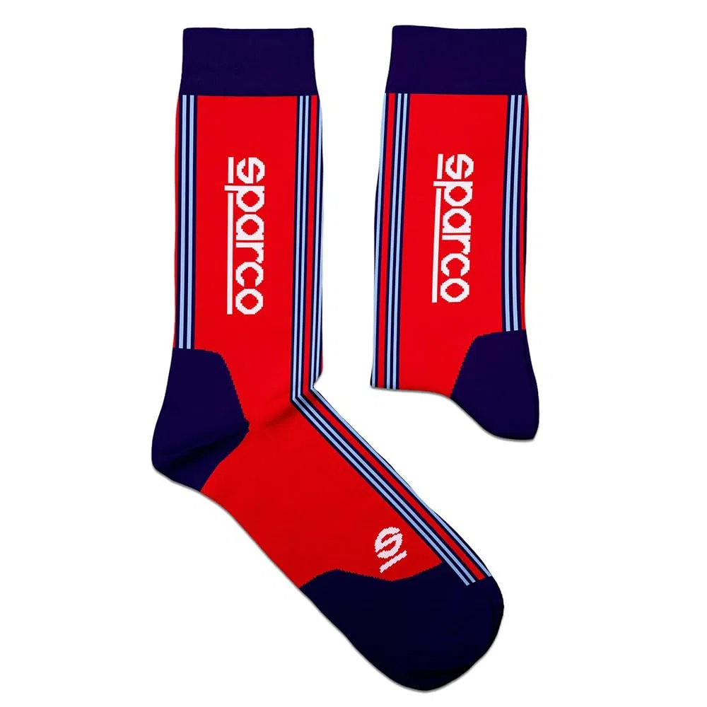 Calcetines Sparco Diseño Martini-R Talla 41-46 Rojo/Azul Marino