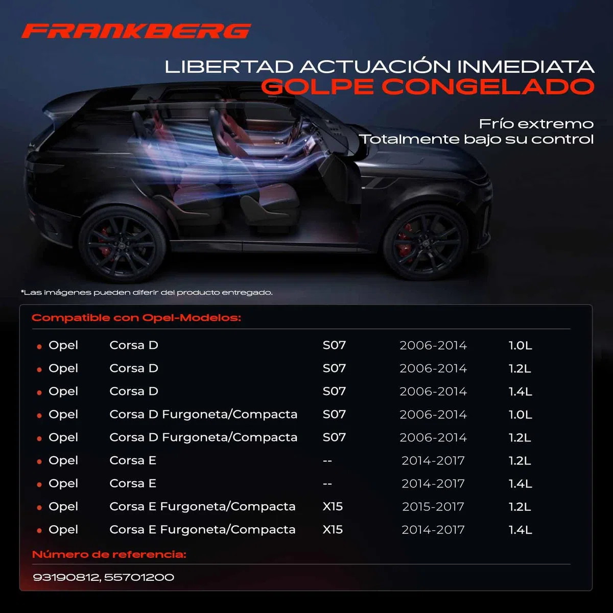 Frankberg Compresor de aire acondicionado con embrague Gasolina Compatible con Corsa D S07 1.0L 1.2/1.2 LPG 1.2L 1.4L Corsa E X15 1.2 1.4/1.4 LPG 1.4L Replace# 55701200incl. aceite premezclado