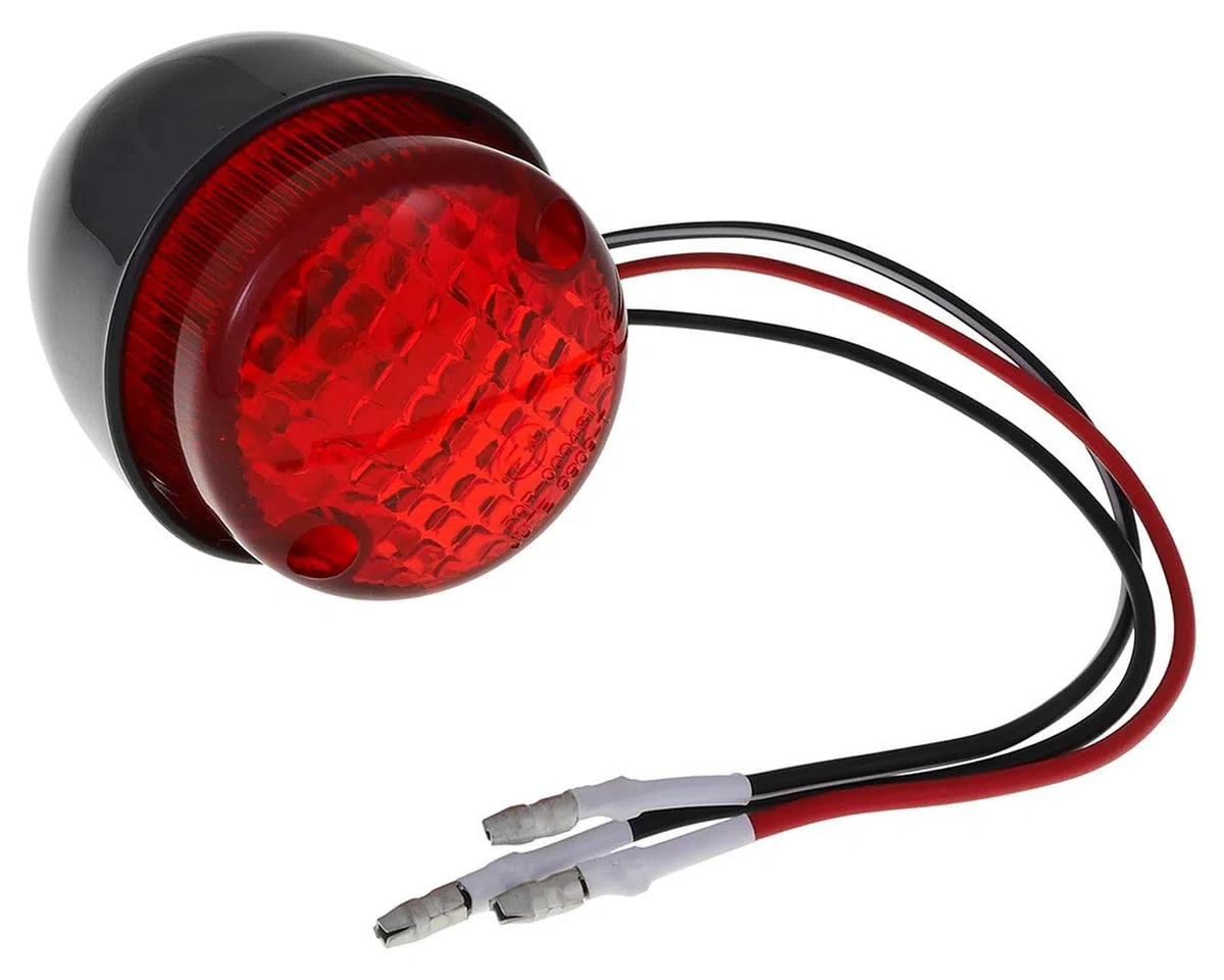Piloto trasero/freno mini negro homologado compatible con chopper, moto custom