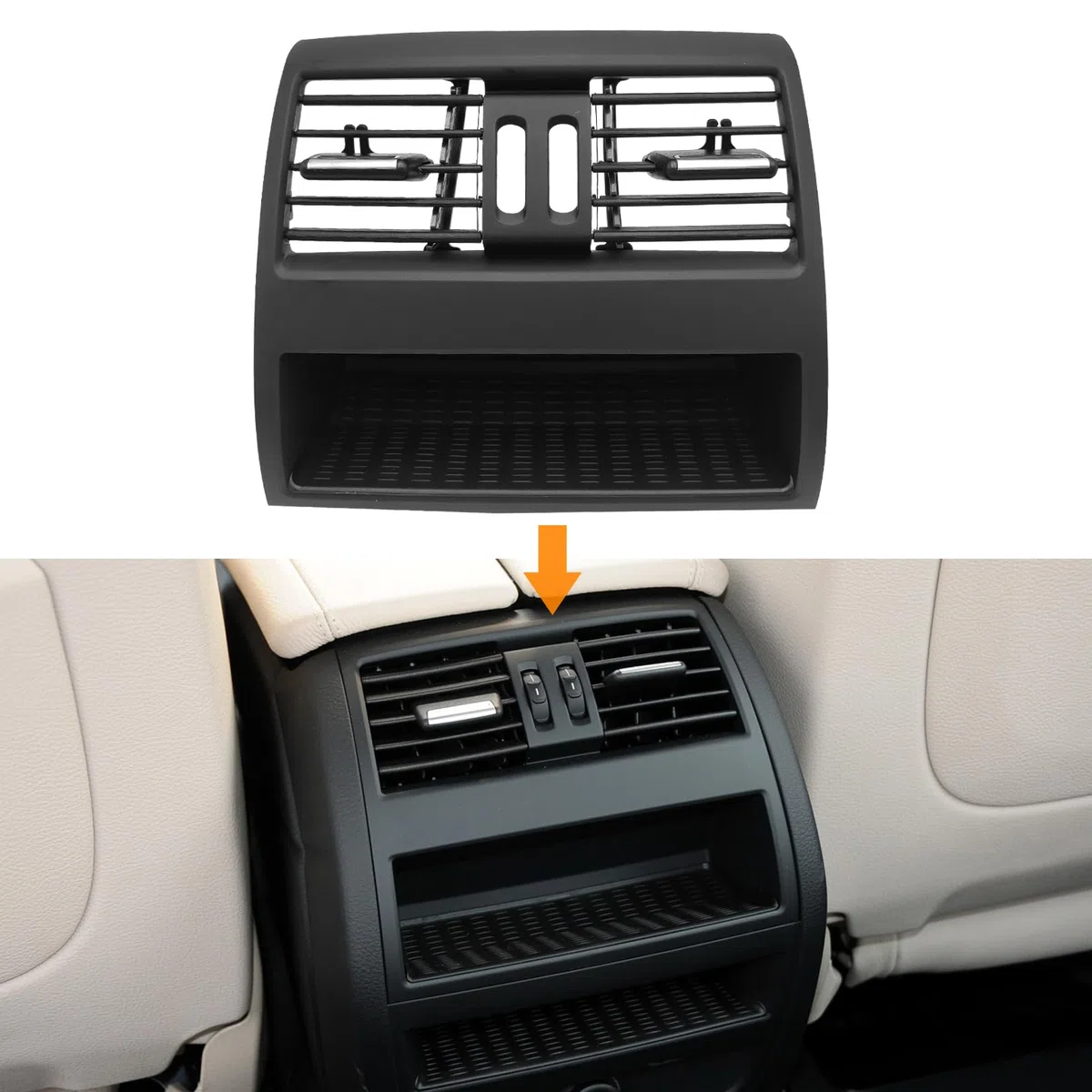 Rejilla de Aire Compatible con Serie 5 F10 F11 Bocas de Aire Acondicionado F10 F11 520 523 525 528 530 535 550 2010-2016 (Rejilla de Aire Posterior)