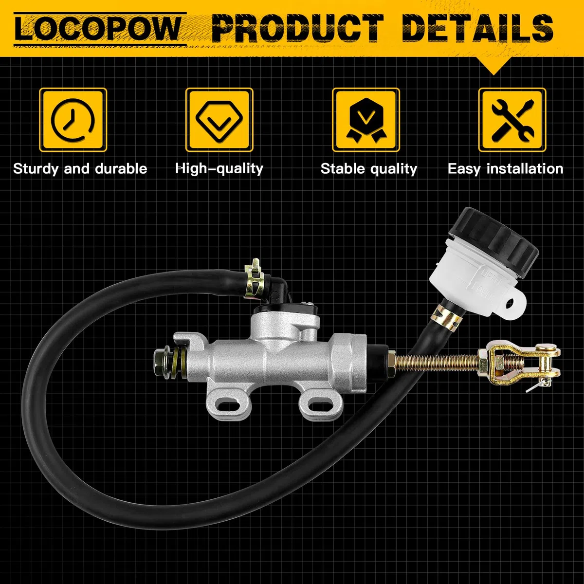 LOCOPOW Bomba universal cilindro maestro de freno trasero para Yamaha Kawasaki Suzuki Honda Arctic Cat Reparación edición para Dirt Bike ATV Motocicletas