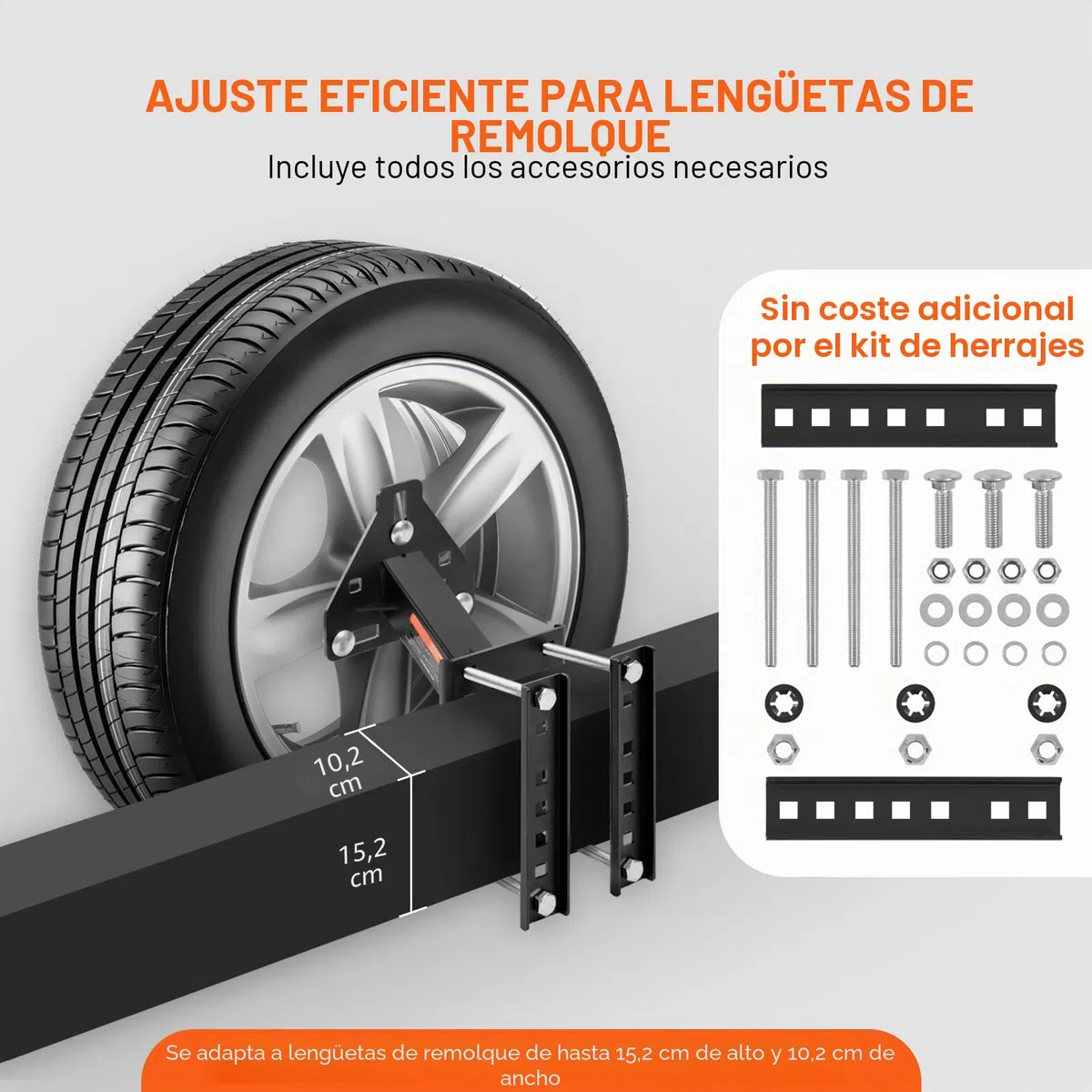 VEVOR Porta Llantas de Repuesto Soporte para Llantas de Repuesto para Remolque Capacidad de 73 kg Se Adapta a Ruedas de 4, 5, 6 y 8, Patrones de Pernos compatible con varios modelos de remolque