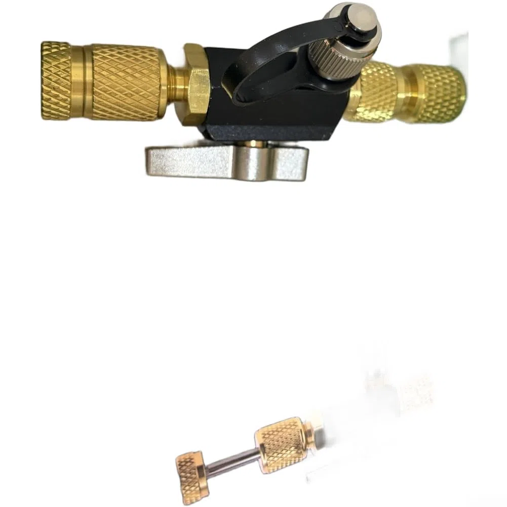 Herramienta de extracción de núcleo de válvula compatible de dos tamaños con accesorios de 1/4 y 5/16 y vidrio de visión integrado para diagnósticos HVAC (negro)