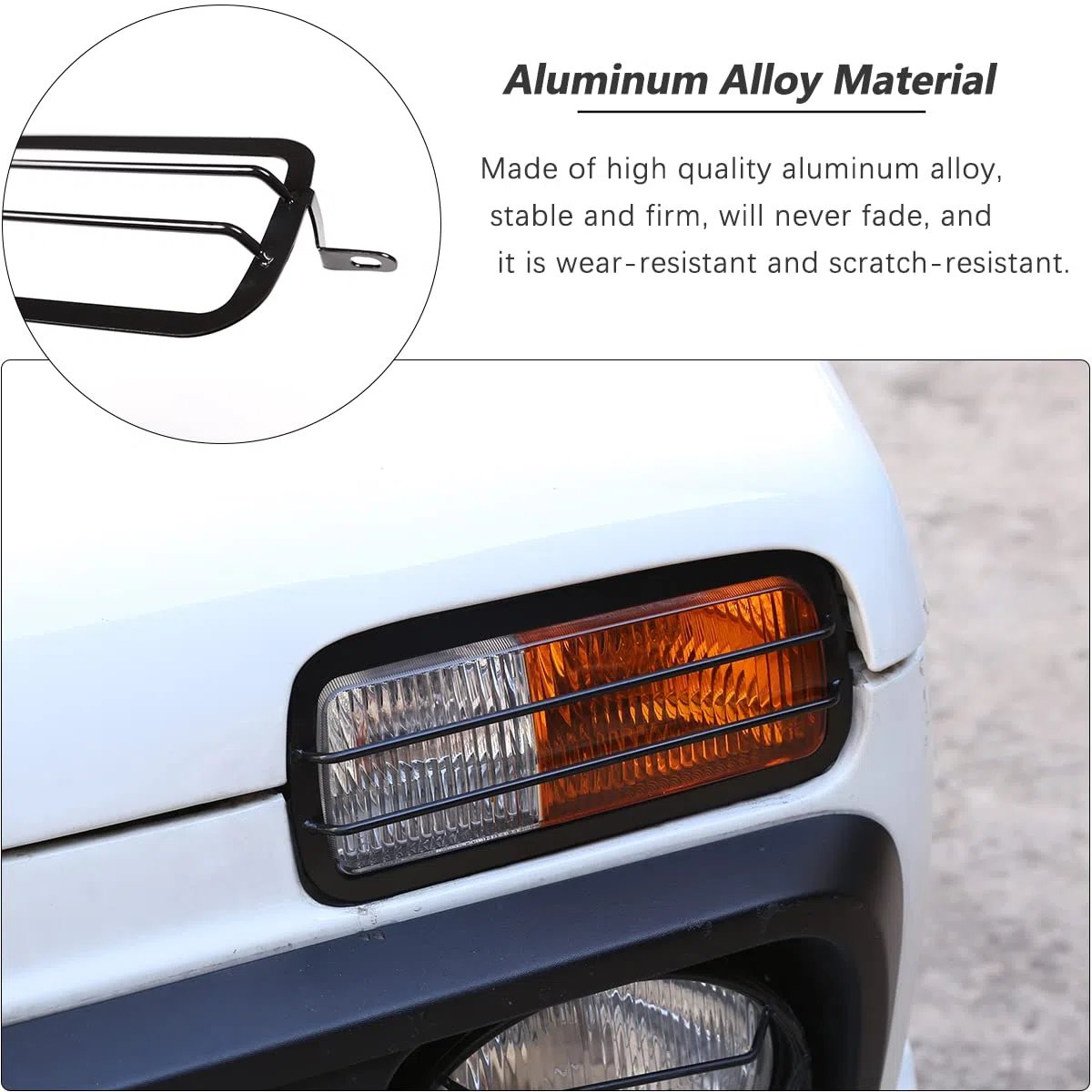 6 unids/set aleación de aluminio delantero niebla faros trasero lámpara trasera protector marco Trim cubierta para NIVA coche decoración (2 unids luz antiniebla delantera)