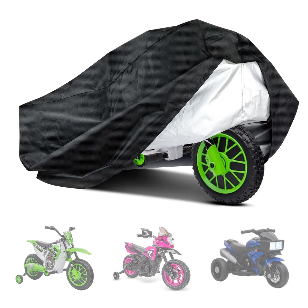 Funda para Motocicleta para niños, Impermeable, de Tela Oxford, protección Universal para Motocicleta eléctrica para niños, Ajuste Universal, Resistente al Agua (104,1 x 63,5 x 83,8 cm)