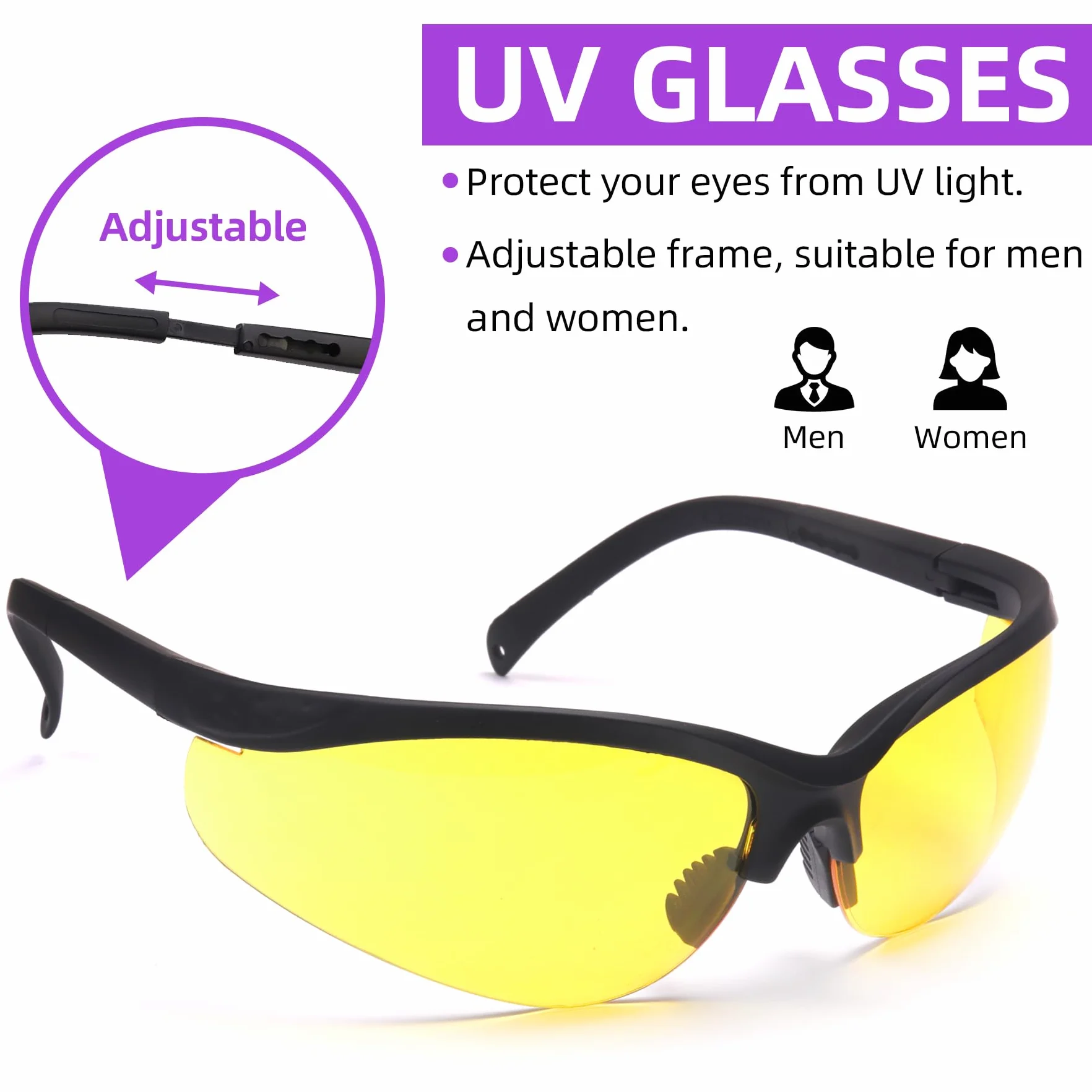 COSOOS Herramienta de detección de Fugas de Aire Acondicionado, Kit de Detector de Fugas de CA, luz UV para detección de Fugas de Tinte UV CA, Detector de Fugas de Tinte de Aceite con Gafas