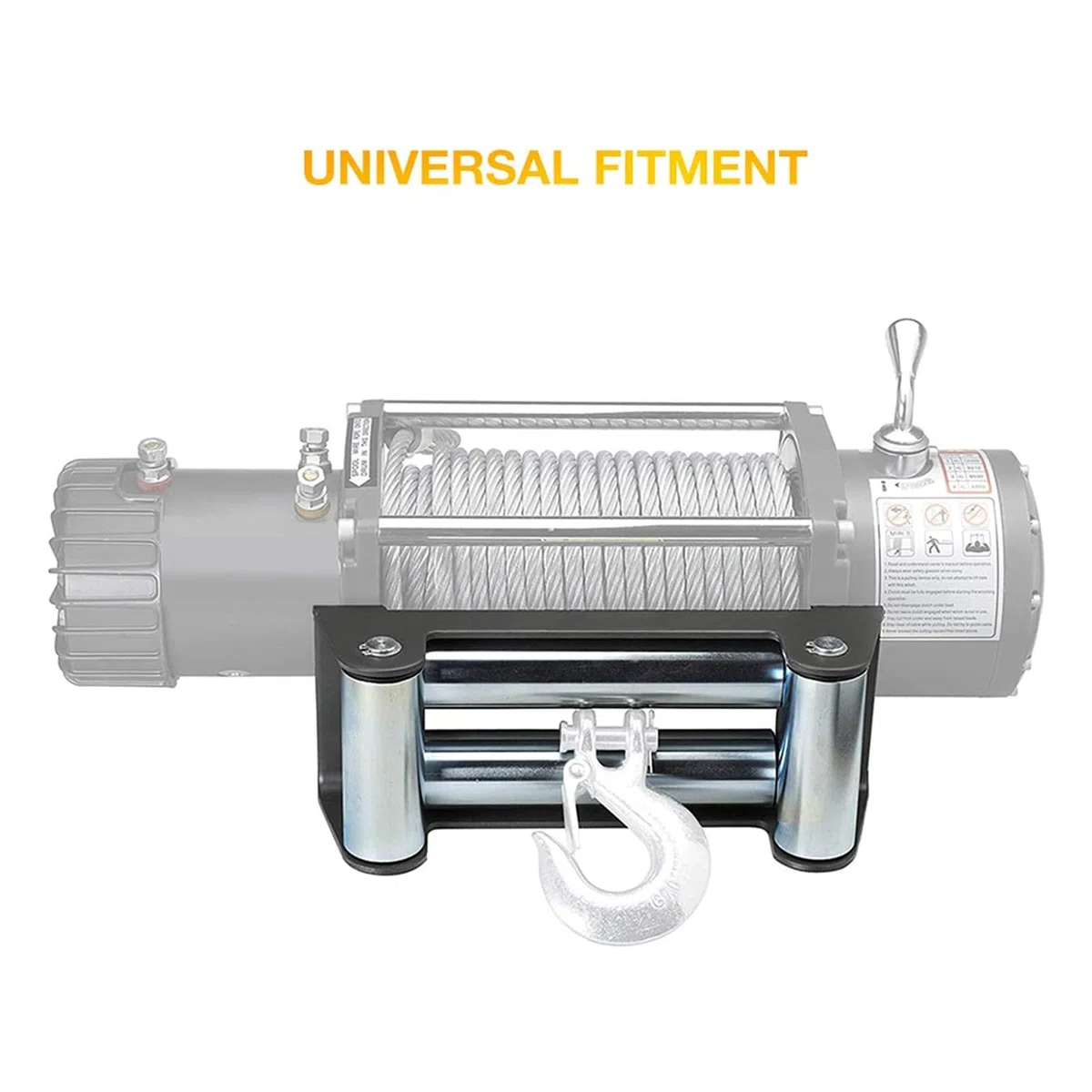 KIMISS Winch Fairlead, Auto Side by Side Winch Roller Fairlead 152mm / 6in Hierro Chapado en Zinc Reemplazo de Mantenimiento Universal