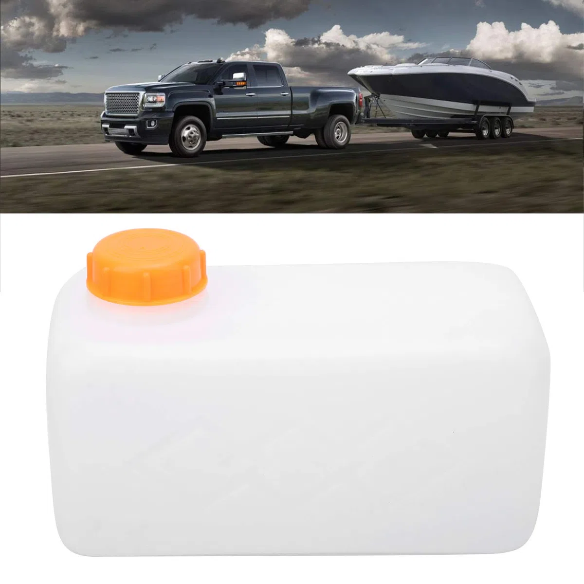 Tanque de gasolina de plástico de 5.5L, tanque de gasolina de gran capacidad para automóviles, camiones, barcos, aviación, estacionamiento, tanques de calefacción(naranja)