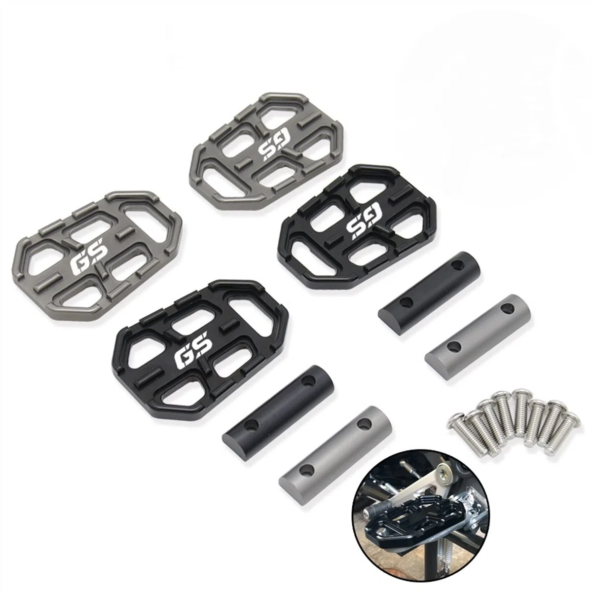 Reposapiés De Pie Ancho De Palanquilla CNC, Reposapiés para BMW F650 / F700 / F800 GS / F800GS F800 F700GS F650GS F 800 700 650 GS Reposapiés (Color : Black a)