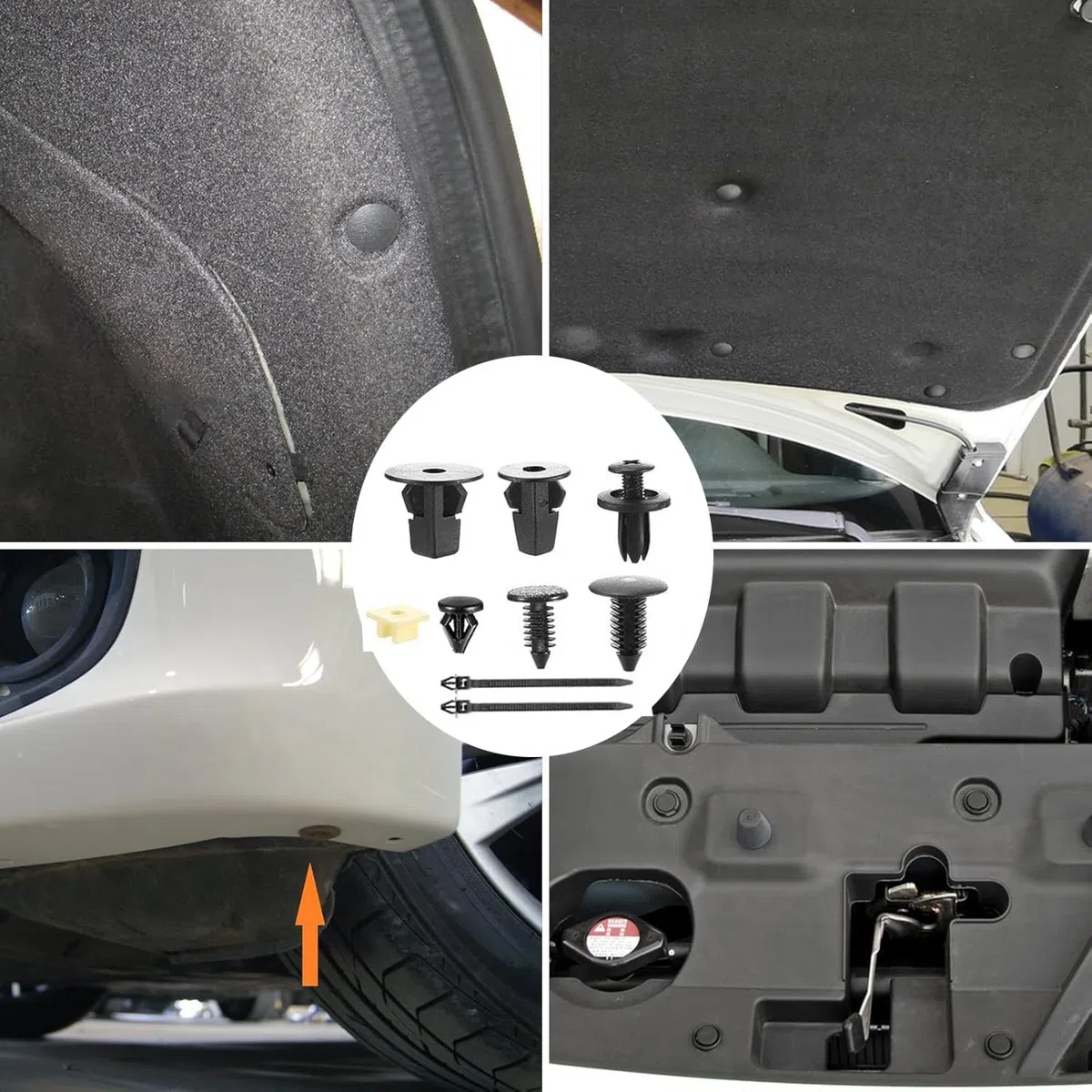 1240 Piezas Grapas Coche,Universales 32 Tamaños Remaches Plastico Coche universales clips coche carrocería,sujetador de clip para coche,para Puerta Parachoques Fender Liner Sealing Strip Clips Fijos