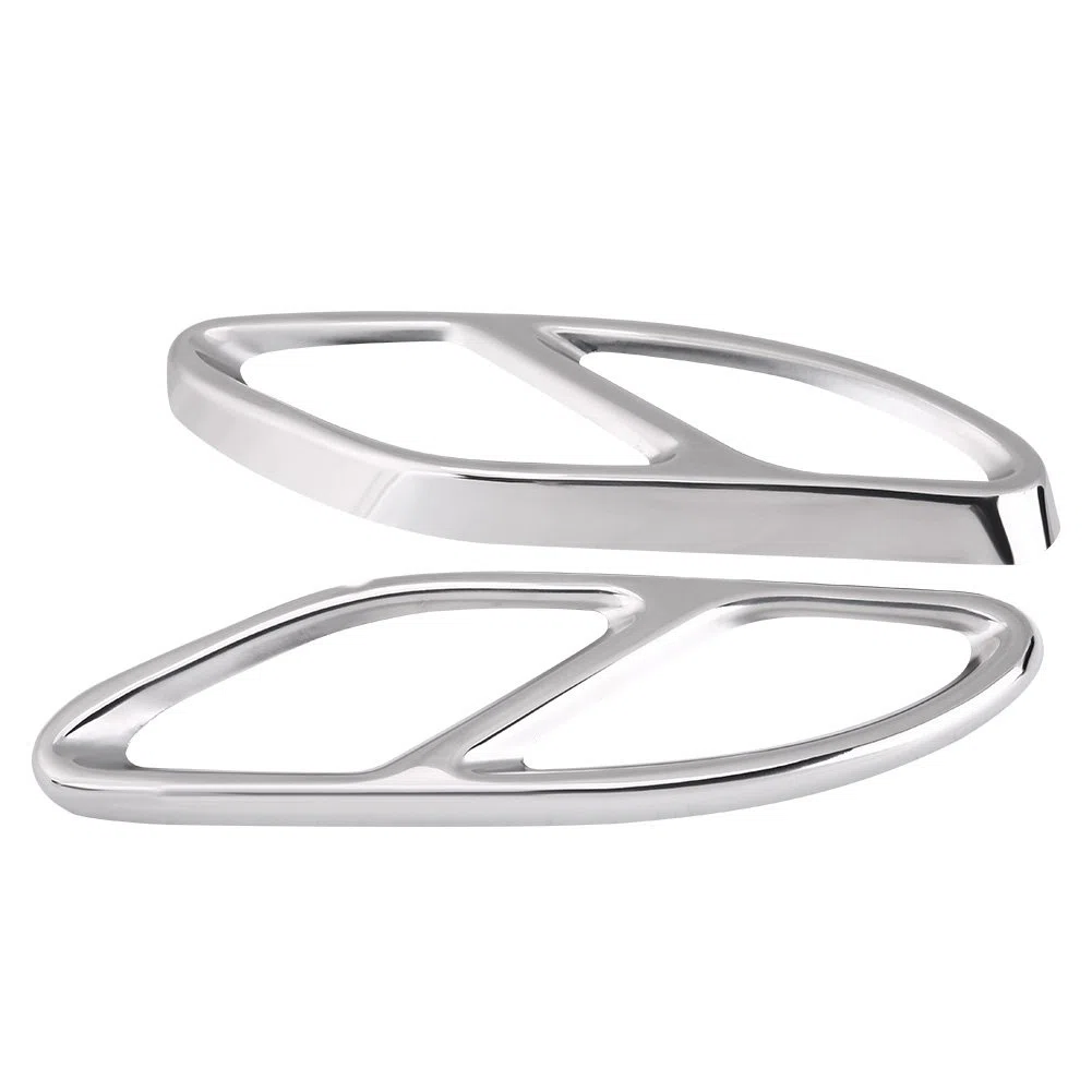 Cubierta de tubo de escape, 1 par de silenciador de escape, cubierta de tubo de cola para Mercedes Benz GLC C Clase E C207 Coupe 14-17(Plata)