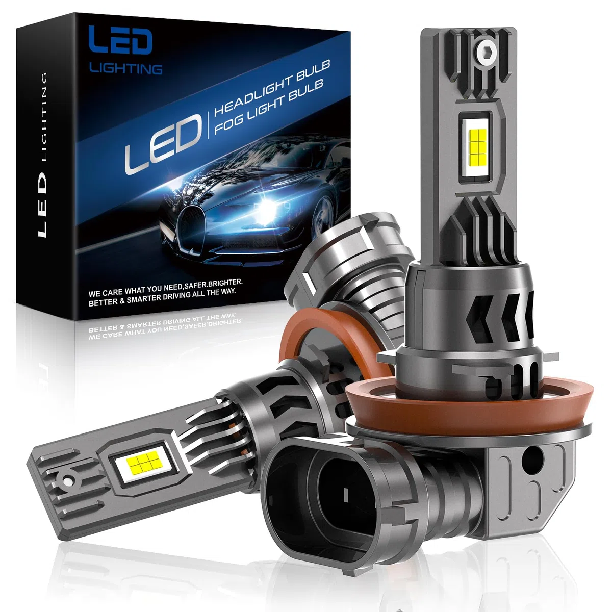 SHINYY Bombilla H11 H9 H8 LED Faro Delantero de Coche 26000LM, 2026 Nueva Alta Potencia 6500K luz Blanca Fría Lámparas LED H11 para Luces de Cruce/Luces de Carretera/de Niebla, Paquete de 2