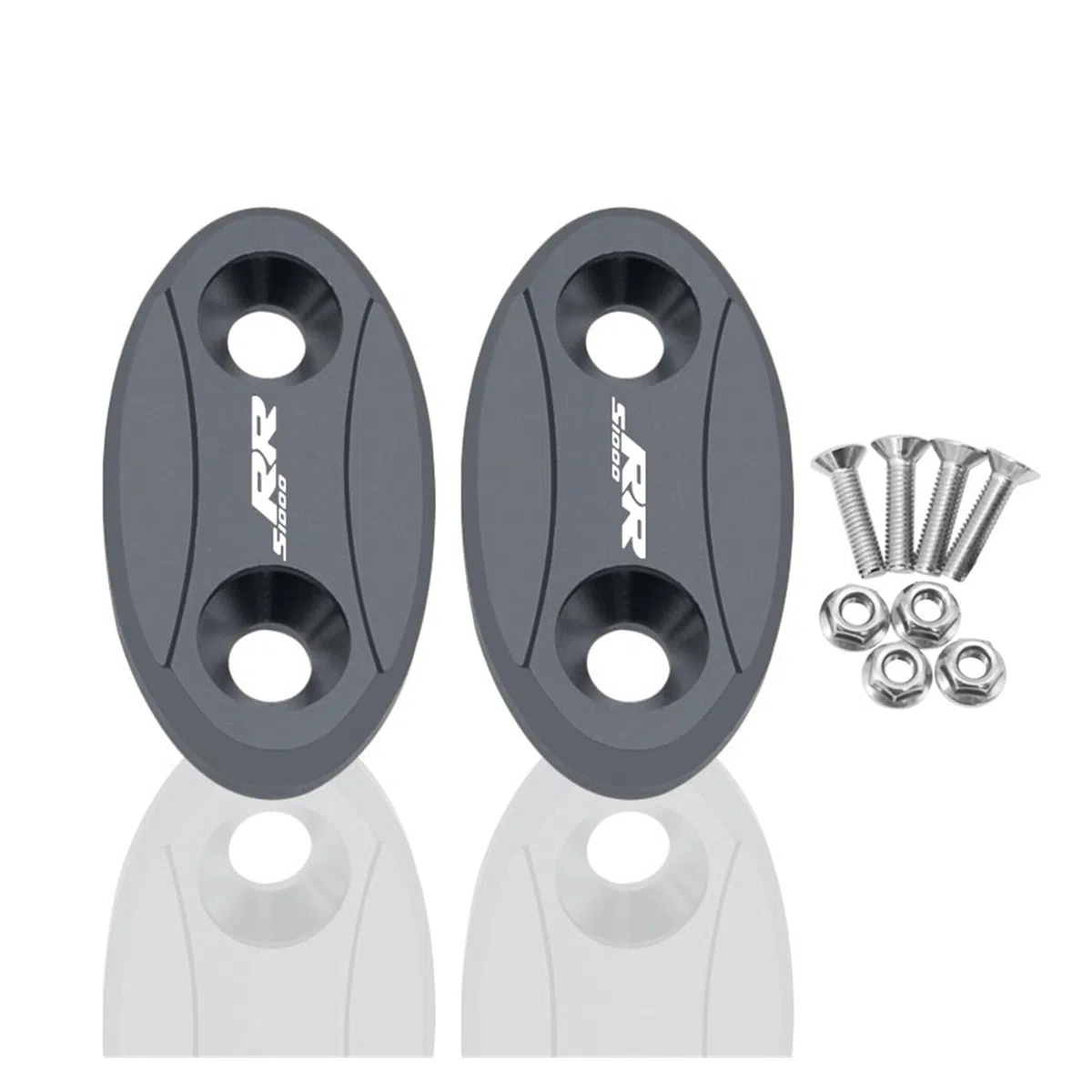 Accesorios CNC for Motocicleta, Tapa de Espejo for Parabrisas, eliminadores accionados, Tapa, Cubierta de Orificio de Espejo, Compatible con S1000RR 2009-2018 S1000rr(Titanium)