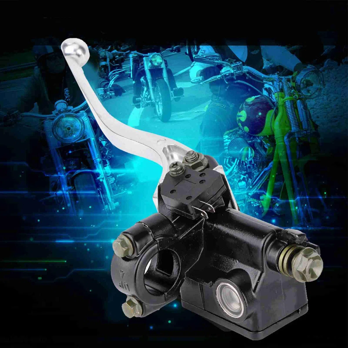Aramox Palanca de Embrague y Freno Delantero 7/8", Cilindro Maestro para Motocicleta compatible con CB CBR250 MC19 VT250 MC20, Negro y Plateado