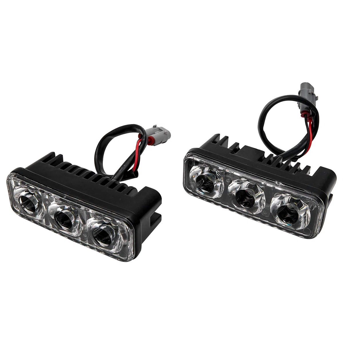 Riloer Luz de Conducción Diurna, 2 x 12V 3 LED de Alta Potencia, DRL Luz Antiniebla de Conducción Diurna, Impermeable
