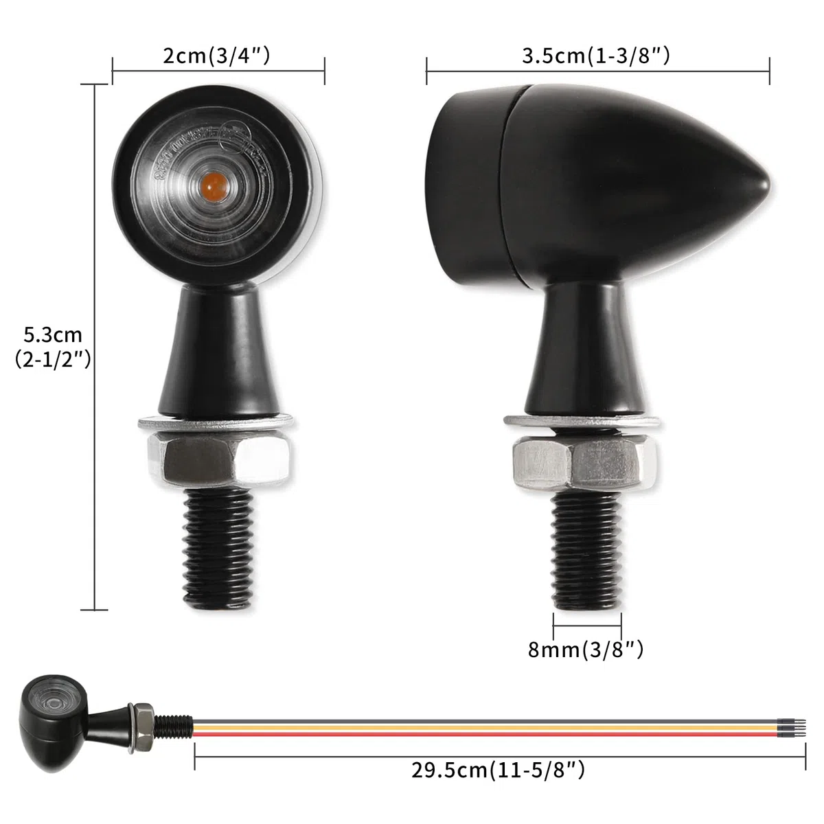 DREAMIZER Intermitentes Moto LED, 12V 2PCS Indicadores de motocicleta Mini luces de señal de giro E-marked Universal para Scooter Quad Cruiser Off Road Cafe Racer.