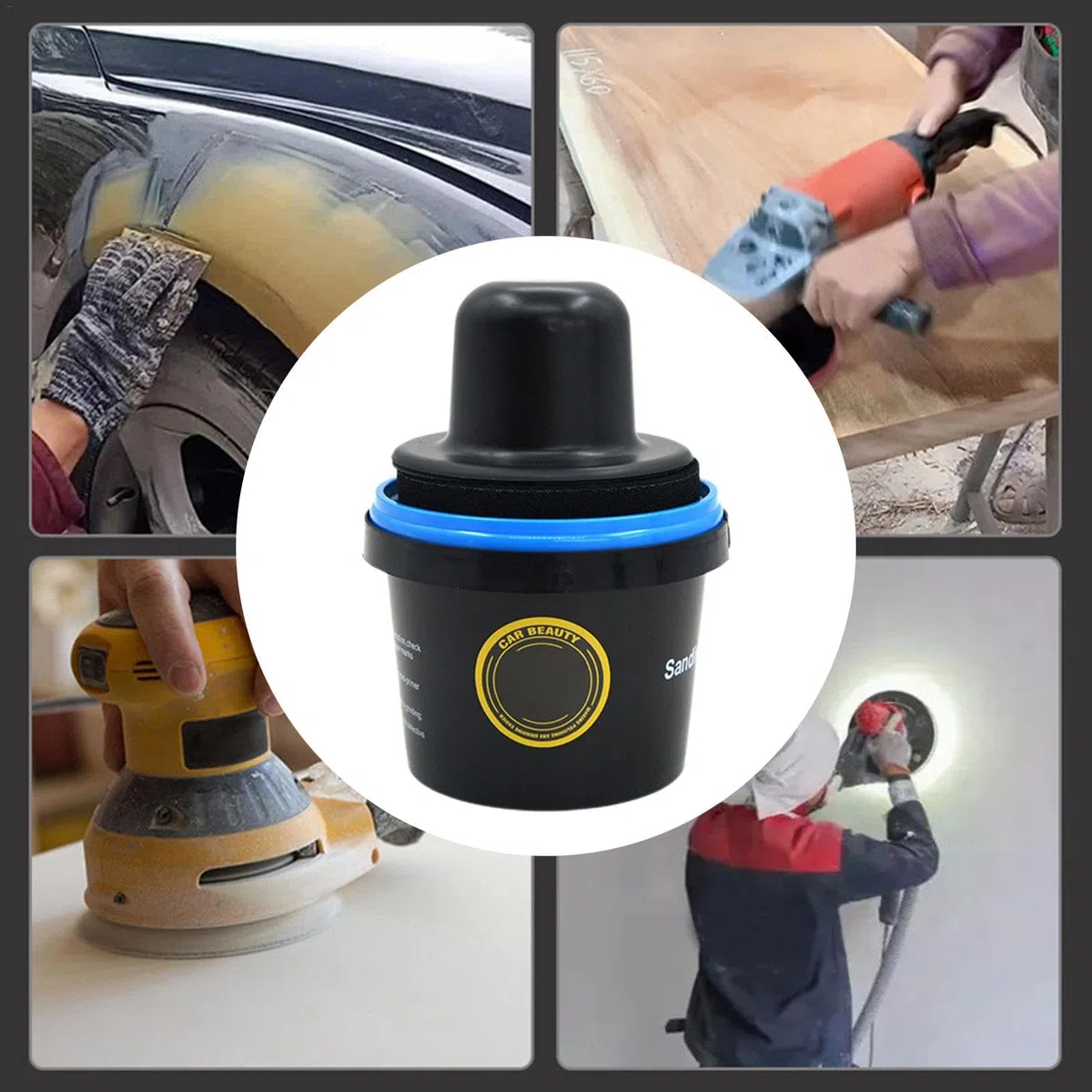 Dry Guide Coat Powder - Herramienta portátil fácil de usar | Guía de lijado en polvo | Polvo de pintura negra a prueba de fugas | Polvo de pintura en seco multiusos con mango para coche y madera