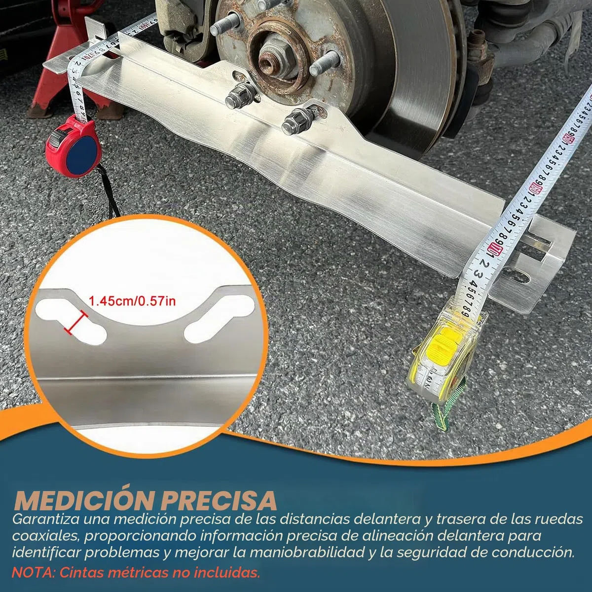 Shkalacar Placas de herramientas de alineación de dedos robustas, 2 piezas de placas de herramientas de alineación de ruedas de acero inoxidable con agujeros de suspensión para un fácil almacenamiento