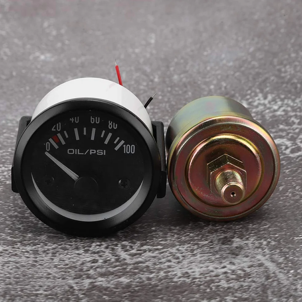 Medidor de Presión de Aceite Universal 52mm para Automóvil 12V Indicador Electromagnético de Alta Precisión Accesorio de Modificación para Todos los Modelos de Coche
