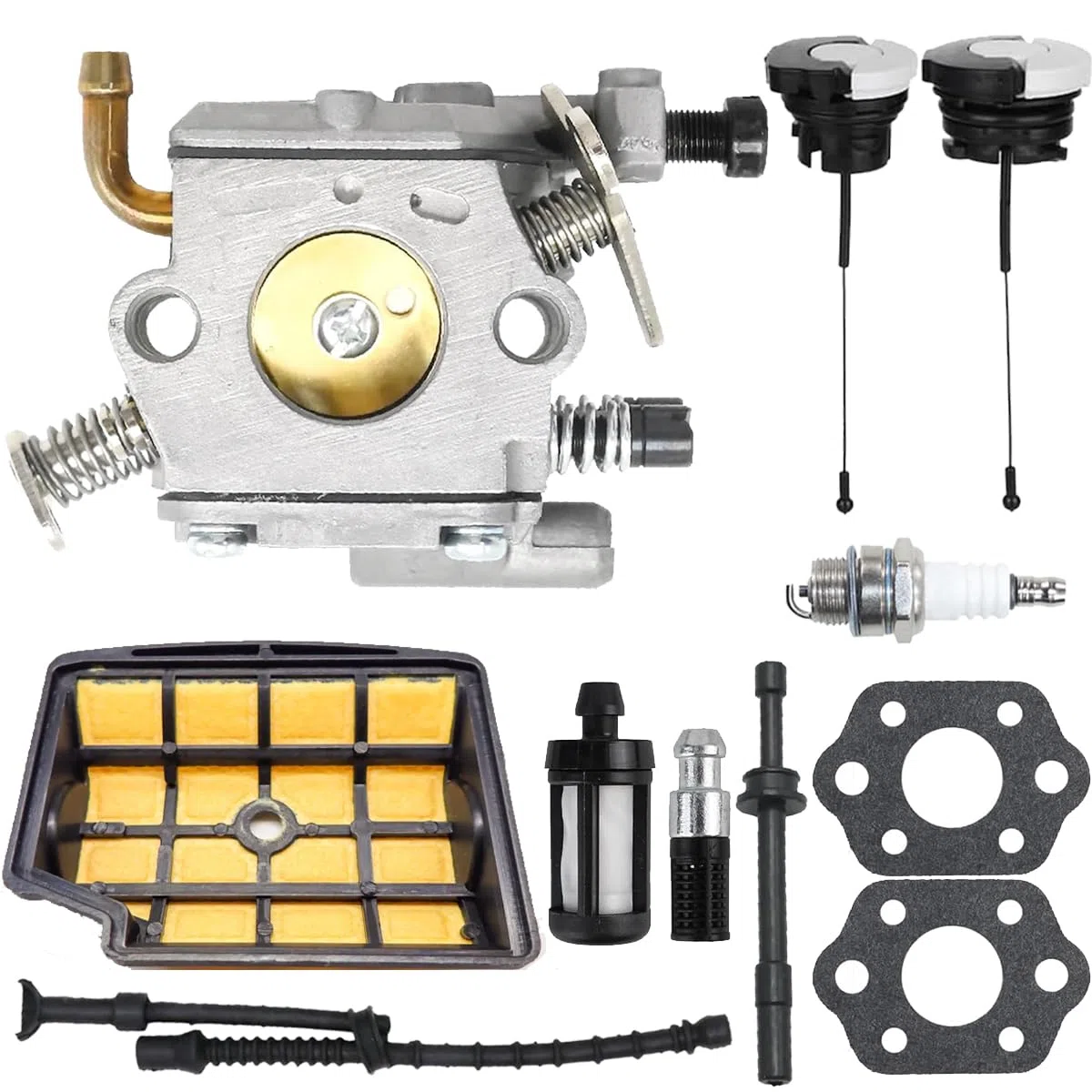 ZAMDOE MS200 Carburador para Stihl MS200 MS200T 020T 020 Motosierra, C1Q-S126B carburador Repuesto para 1129 120 0653, MS200T carburador con Filtro de Aire, bujía, línea de Combustible