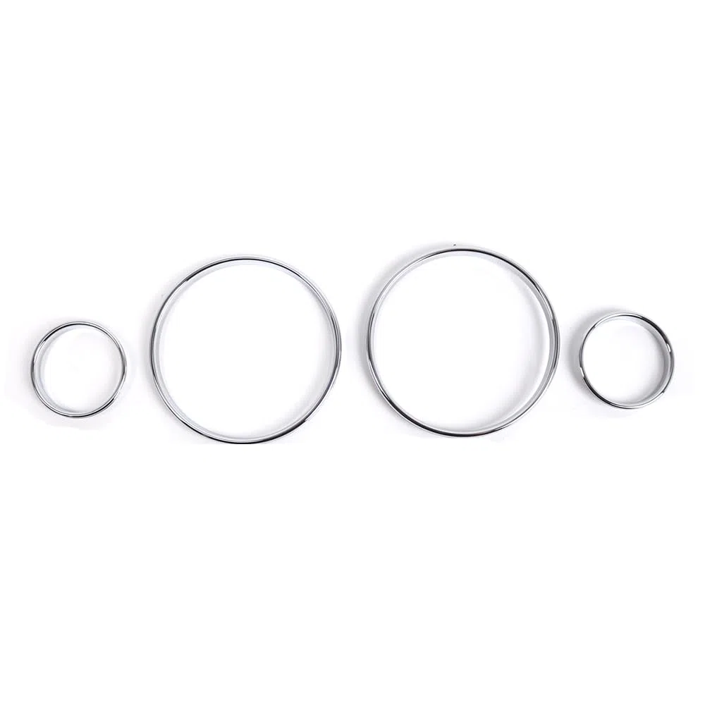 Riloer Bisel de los anillos del indicador del velocímetro, anillo cromado para velocímetro, 4 piezas de anillos de velocímetro para instrumentos compatibles con BMW E39 5 Series 1995-2004 E38 7 Series