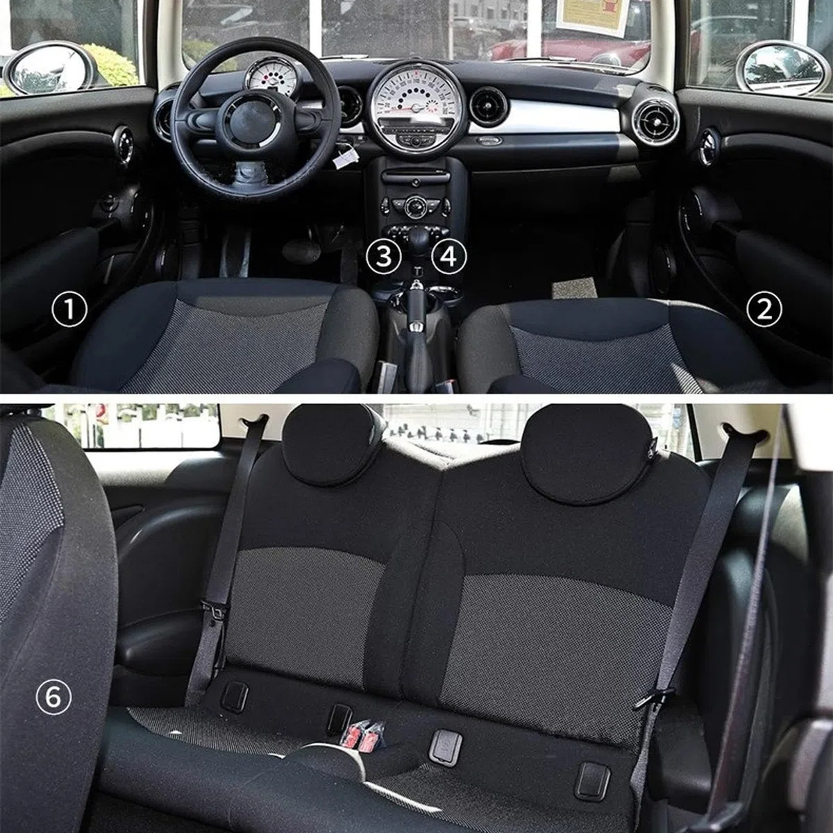 7 Uds decoración de Estilo de Coche esteras con surcos para Puerta Almohadilla portavasos Posavasos para Mini Cooper R56 3 Puertas Hatchback 2007-2013
