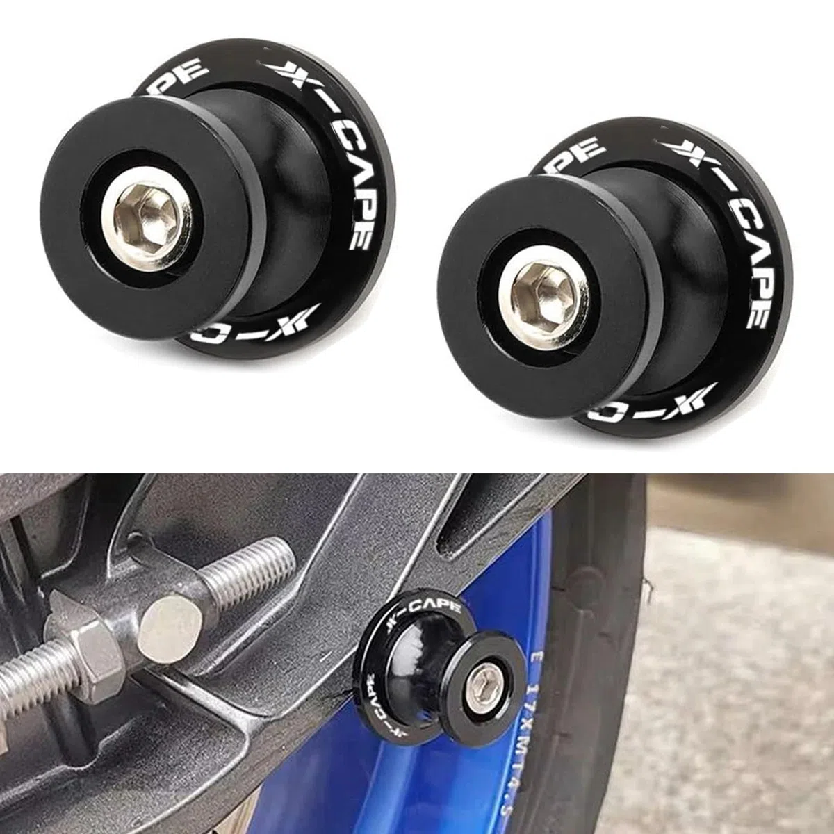 X-Cape 650 Moto M10 Diabolos 10mm Bobine Brazos Oscilantes del Soporte para Morini XCape 650 X 2022 2023 2024 - Negro
