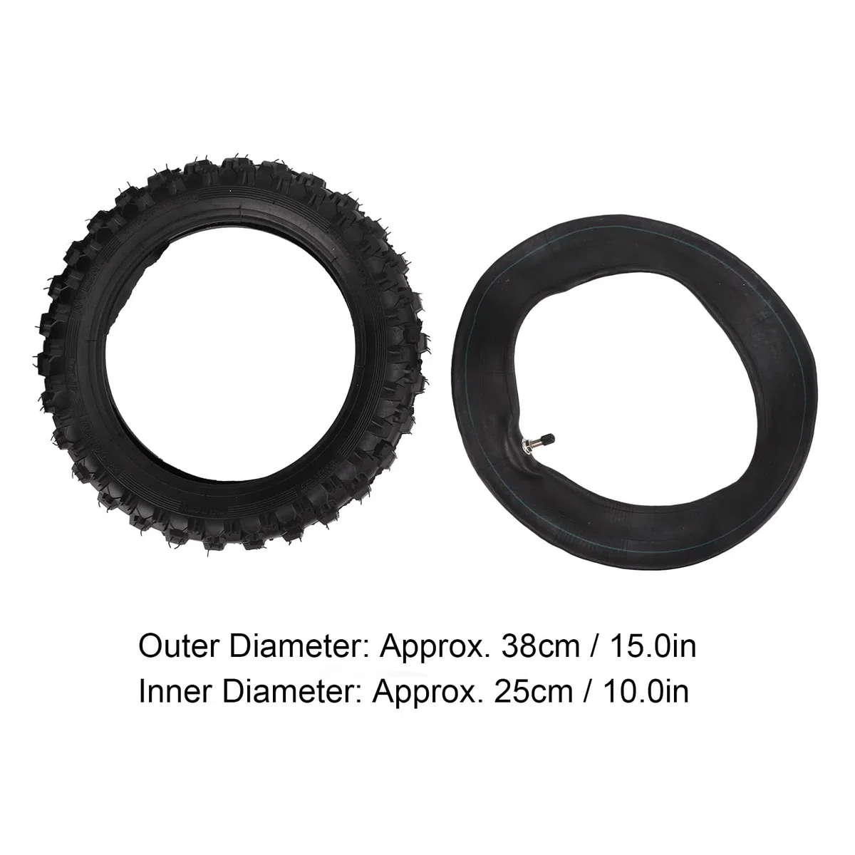 Generic Reemplazo de Cámara y Neumático Resistente Al Ozono de 2.50-10 Pulgadas para Moto de Cross CRF50, Mejor Rendimiento de Sellado para MX500, SX500, JR50 DRZ70, Neumáticos Engrosados ​​para Días
