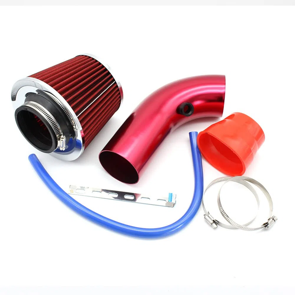 Tubo de Entrada de Aire frío, 76 mm Universal PerCompatible withmance Coche Filtro de Entrada de Aire frío Turbo Filtro de Aire automotriz de Aluminio Kit de Tubo de Manguera de Flujo