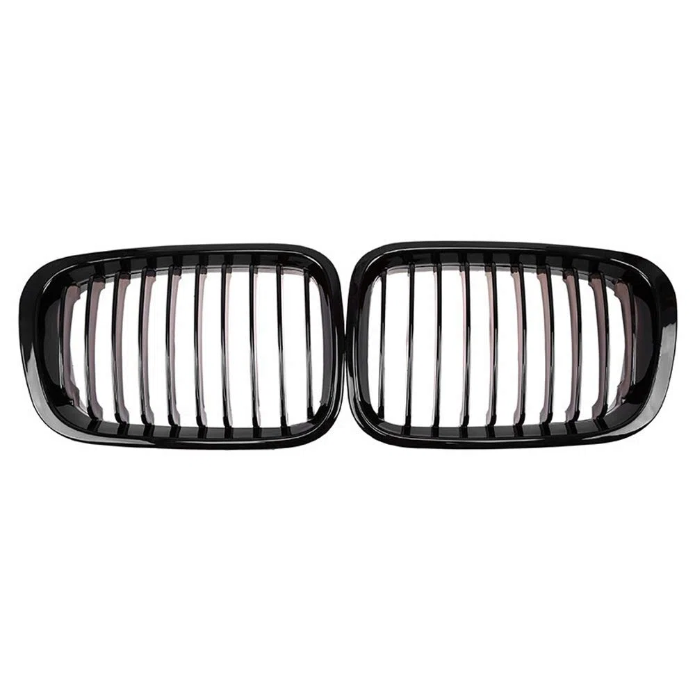 Parachoques Delantero Capó Rejilla Riñón Racing Rejilla Reemplazo para BMW Serie 3 E46 4 Puertas 1998-2001 2 Piezas