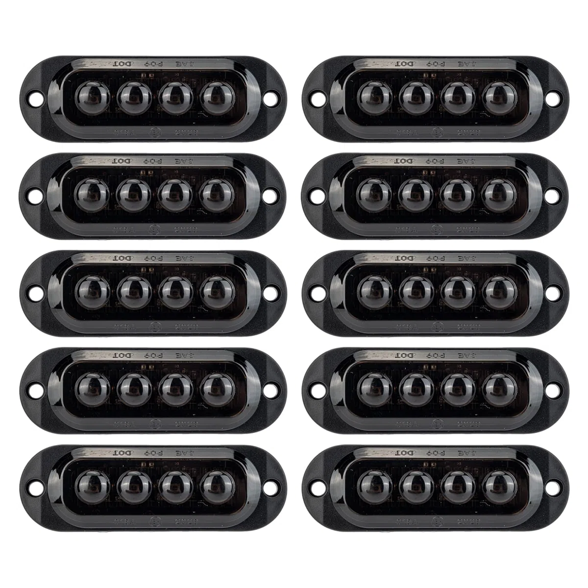 Juego de 10 Luces de Posición Laterales LED - Pilotos de Galibo para Remolques 12-24V Intermitentes Laterales para Camiones Caravanas Autobuses Coches Universales Estancos 3000K (Amarillo)