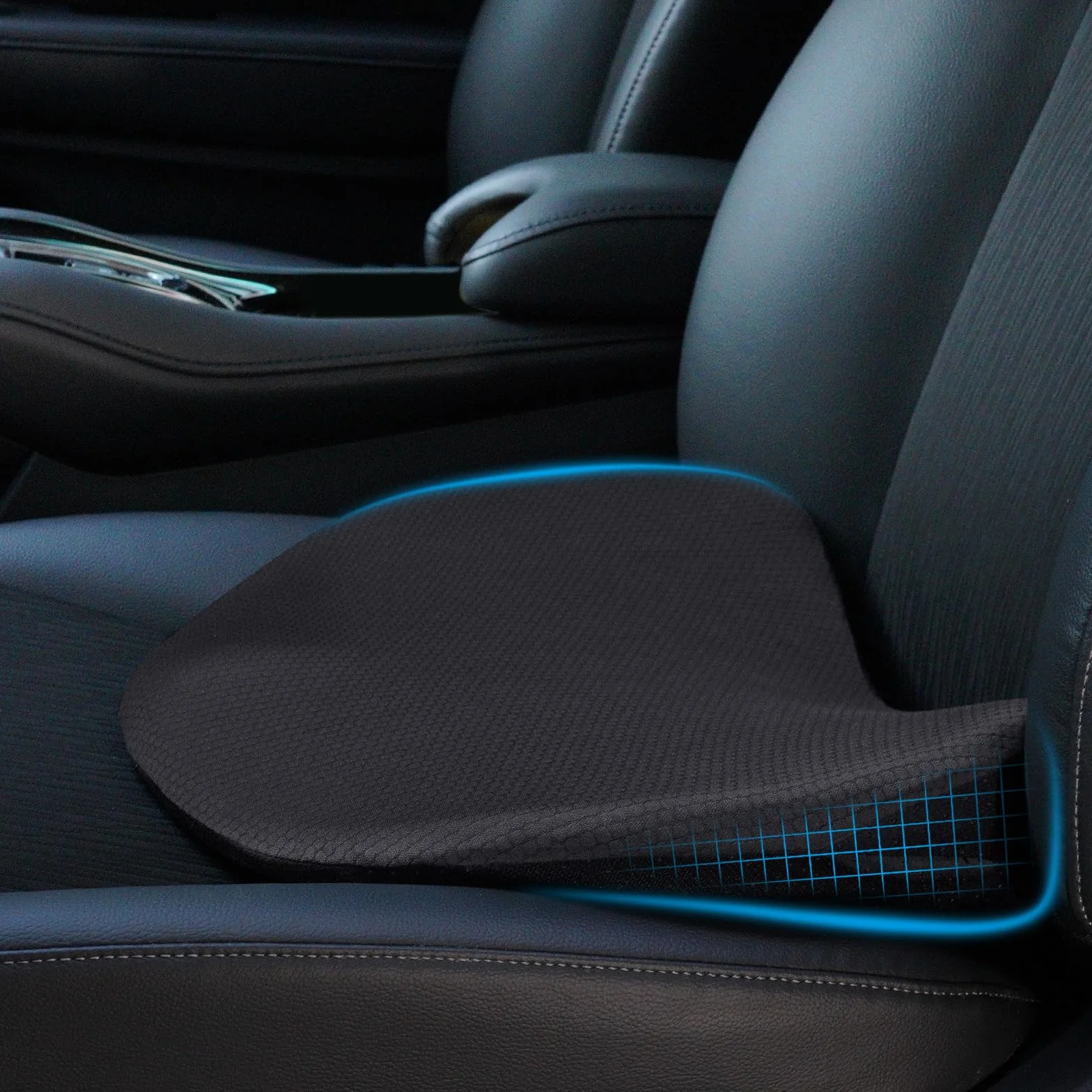 Ainiv Cojin Asiento Coche, Almohadilla de Espuma Viscoelástica, Cojín de Asiento Elevador Transpirable Accesorios para Viajes Largos