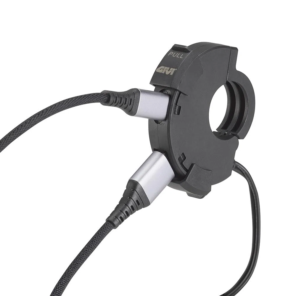 Toma USB y USB-C de manillar para moto, entrada de 12-24 V, compatible con manillares de 22-25,4 mm, con cableado
