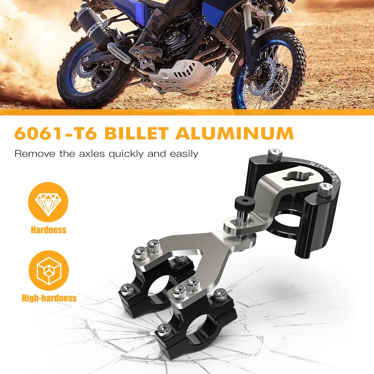 NICECNC Soporte estabilizador de dirección Negro y Soporte de amortiguación Compatible con Yamaha Tenere 700/XTZ700 2019-2024, Rally Edition 2020-2024, World Raid 2022 Ver Ajuste
