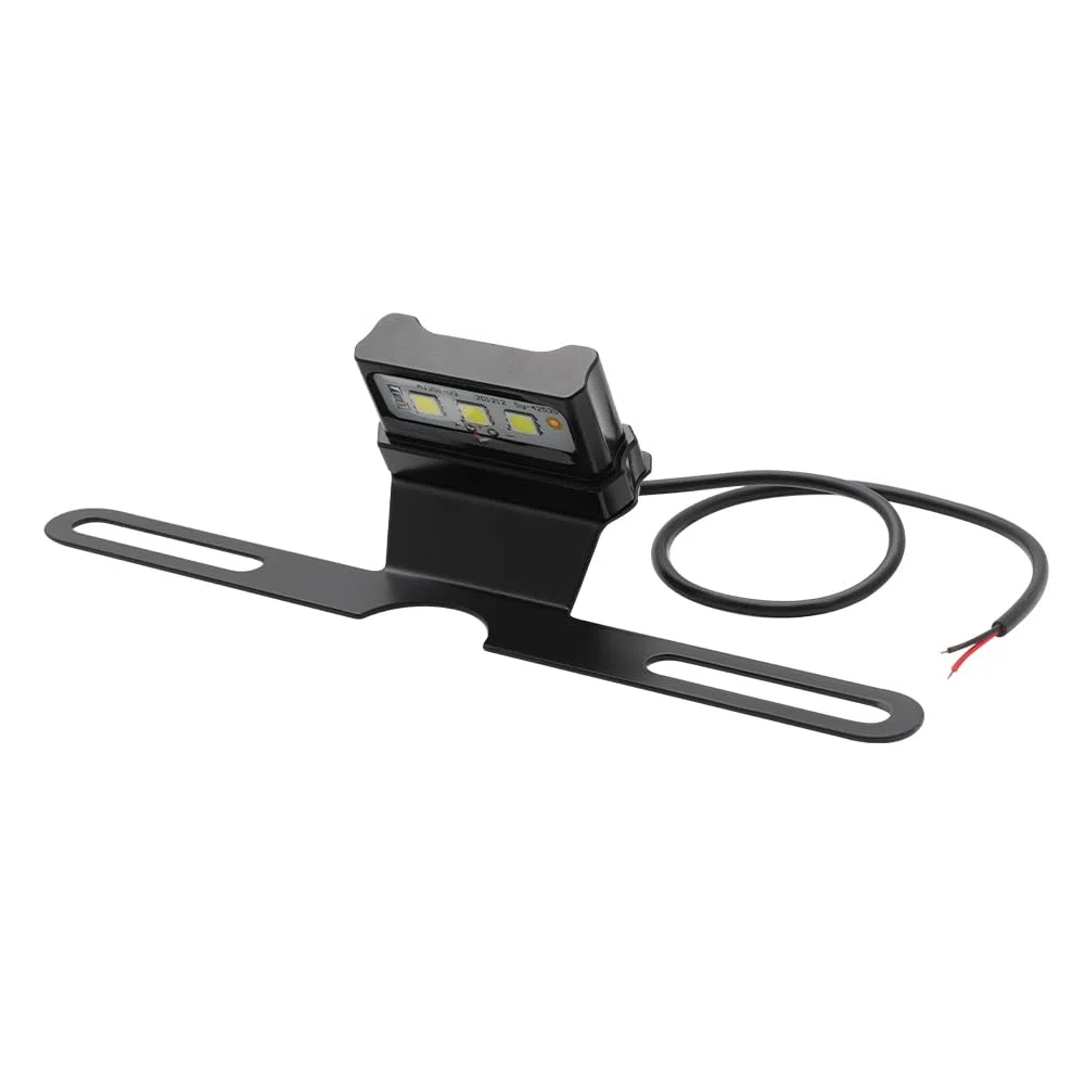 universal luz trasera moto con soporte LED Luz de Freno de Matrícula Lámpara de Roja Homologados compatible con ATV, cruiser, chopper, etc