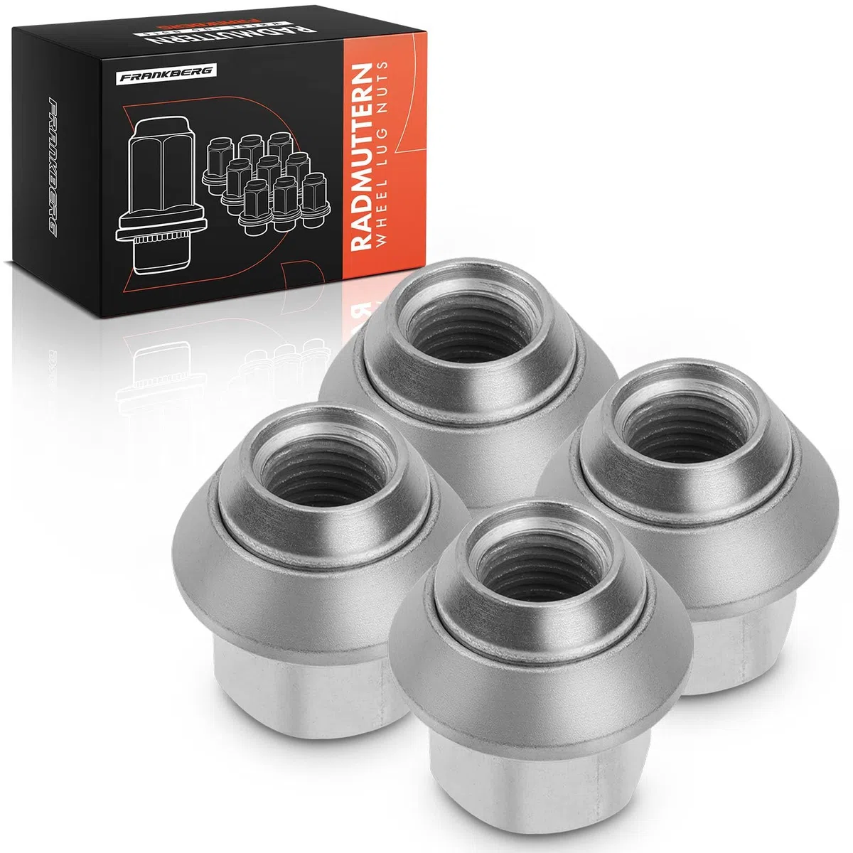 Frankberg 4x Tuerca de rueda Cojinete Compatible con Focus Turnier DNW Focus DAW DBW Fiesta V JD JH Fusion JU KA RB Replace# 91AB1K024AC