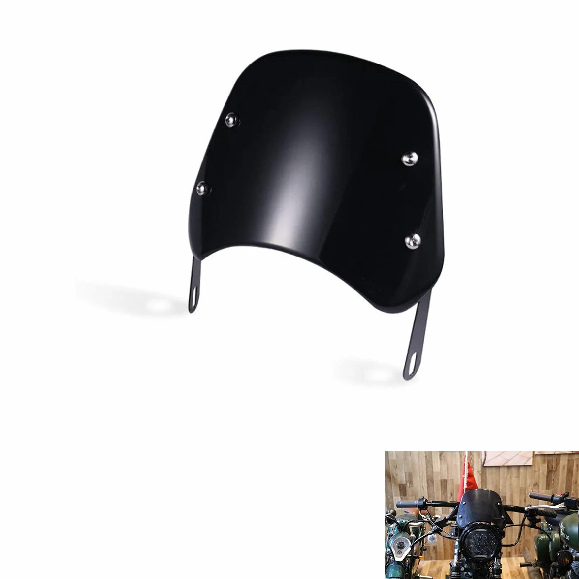 Deflector de Parabrisas Universal para Motocicleta para Faros de Motocicleta de 5 '' - 7 '' (Negro)