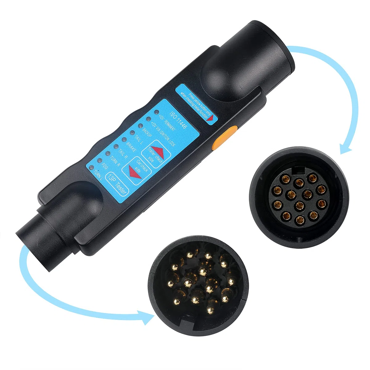 AOHEWEI 13 Pines Luces De Remolque Probador De Enchufe Y Zócalo 12v Herramienta Diagnóstico para Eléctricos Circuitos Cableado Conector Remolcar Coche Caravana