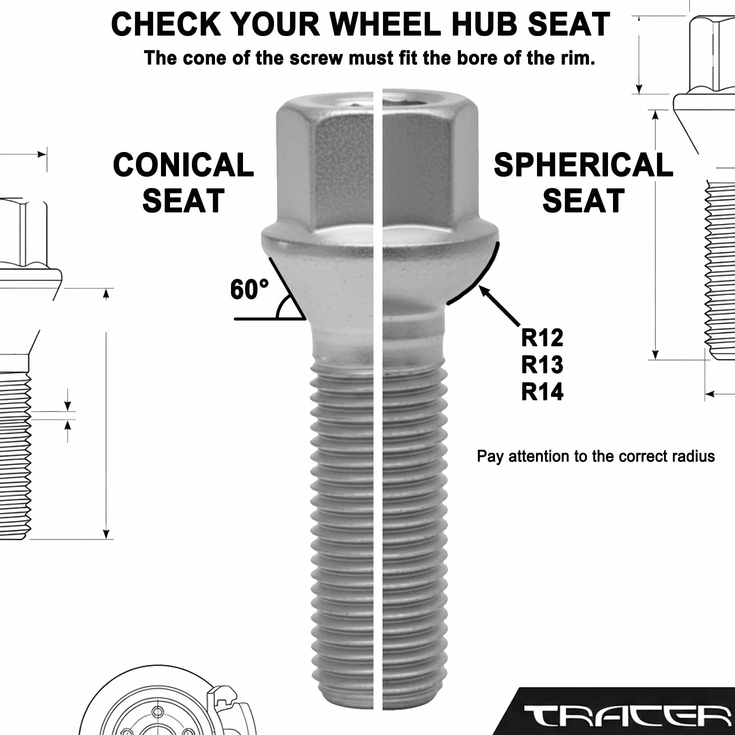 20 tornillos de rueda tornillos de rueda collar de bola R13 M14 x 1,5 27 mm compatible con Jetta VW Golf, Bora, New Beetle, Fox, Polo, T4, Caddy, Eos, Passat, Phaeton, Scirocco, Sharan, Touran, Tiguan