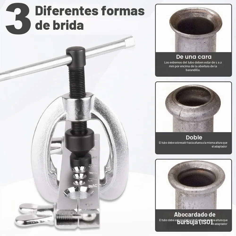 Kit de Abocardador Aire Acondicionado con Cortatubos Cobre, 5-16 mm Herramientas Aire Acondicionado, Kit de Expansor de Tubos Cobre, Expandidor de Tubos para Línea de Freno Doble y Simple