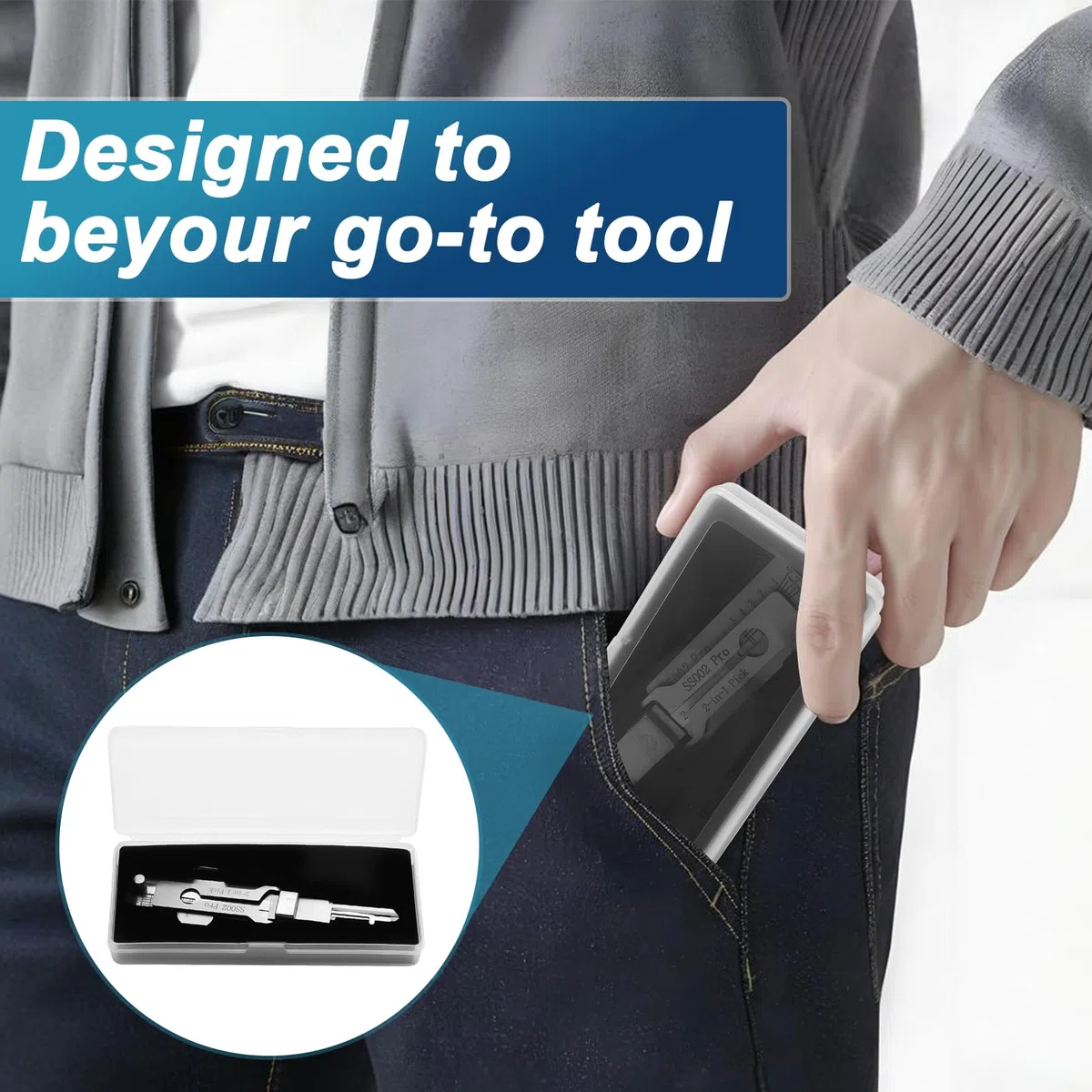 SS002 Pro - Juego de ganzúas 2 en 1 de acero inoxidable para cerraduras de ranura en S, compatible con cerraduras de coche y casa, para cerraduras de coche y técnicos