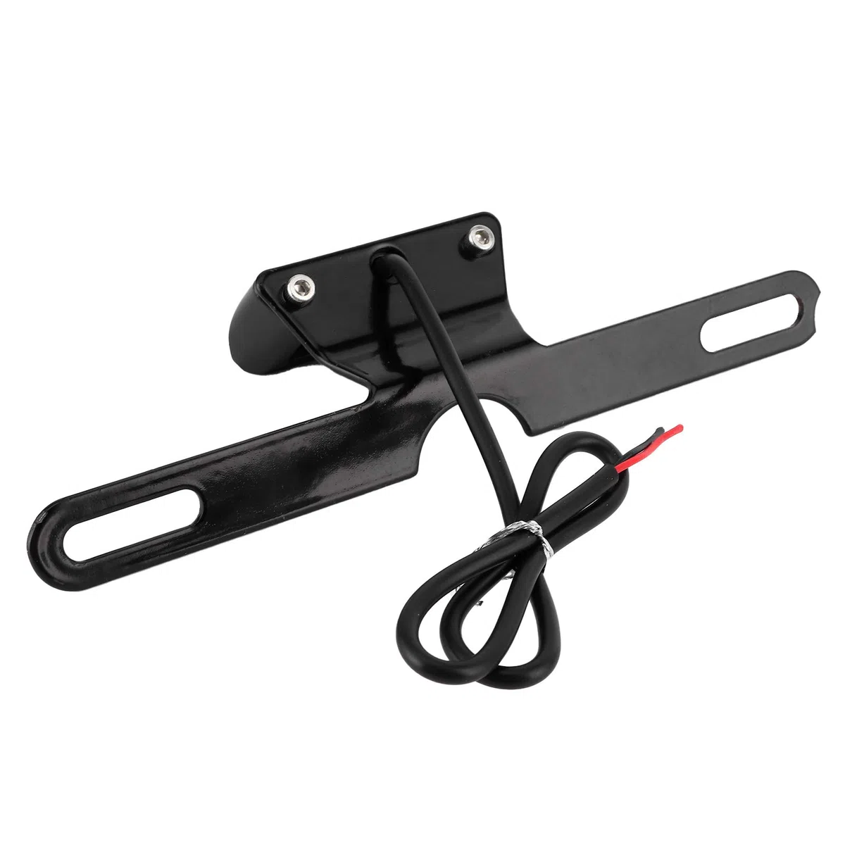 Luz de Etiqueta de Motocicleta, Placa de Matrícula Universal, Lámpara Trasera de Aluminio CNC, Iluminación de Montaje Trasero de 6 LED, Accesorio de Iluminación Negro(Negro)