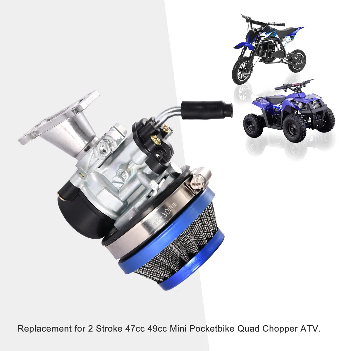 GOOFIT Reemplazo Azul del Kit De Junta De Admisión del Filtro De Aire del Carburador De Carburo De 2 Golpes para El ATV De La Bicicleta De Bolsillo 47cc 49cc