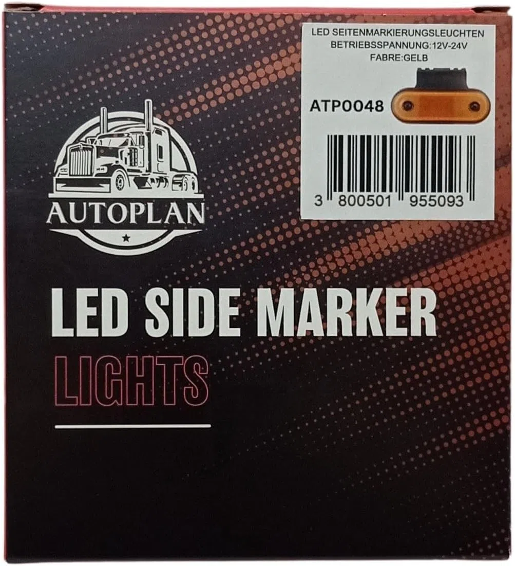 4 x LED Luces Lampara Lateral Marcador Indecator Luz Senalizacion Posicion para Camiones Remolque Amarillo 12V 24V