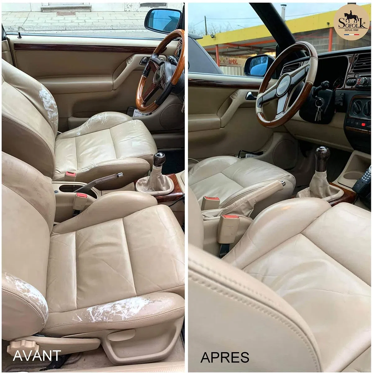 Sofolk - Pintura Cuero/Polipiel - Recoloración para cuero dañado, rayado, arañado, descolorido - Volante de coche, asiento de coche, sofá, zapatos - 250ml - 06-OFF-WHITE