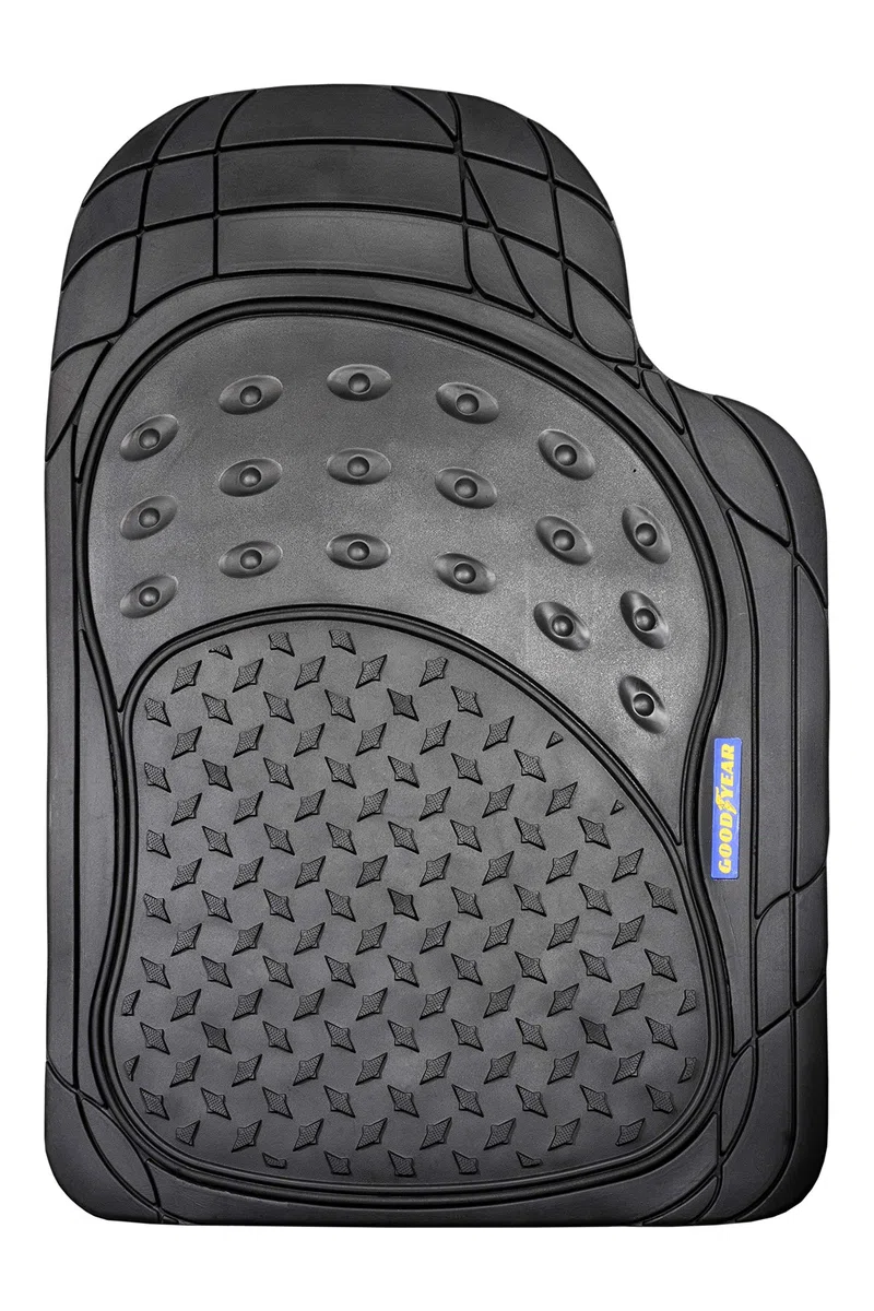 Goodyear Good Year GOD9023 1 Juego de alfombras de Goma, para Coche de pasajeros, Puente recortables Color Goodyear, Negro 3 Piezas